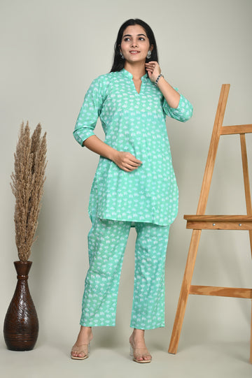 Turquoise Motifs Coord Set