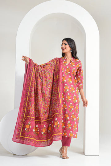 Rust Amber Kurta Dupatta Suit Set