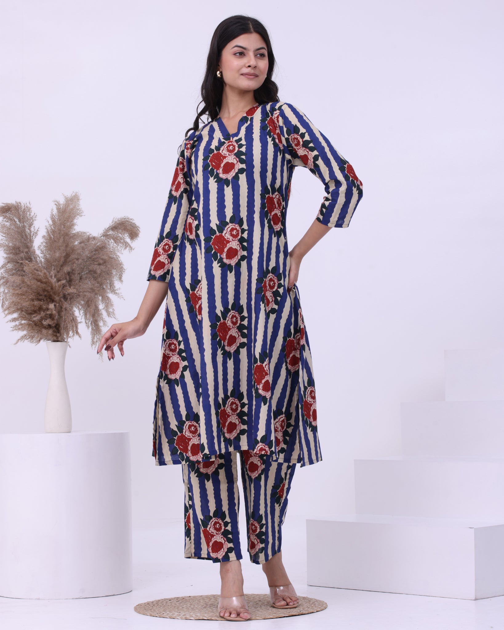Blue Pop Kurta Set