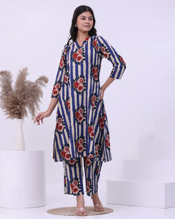 Blue Pop Kurta Set