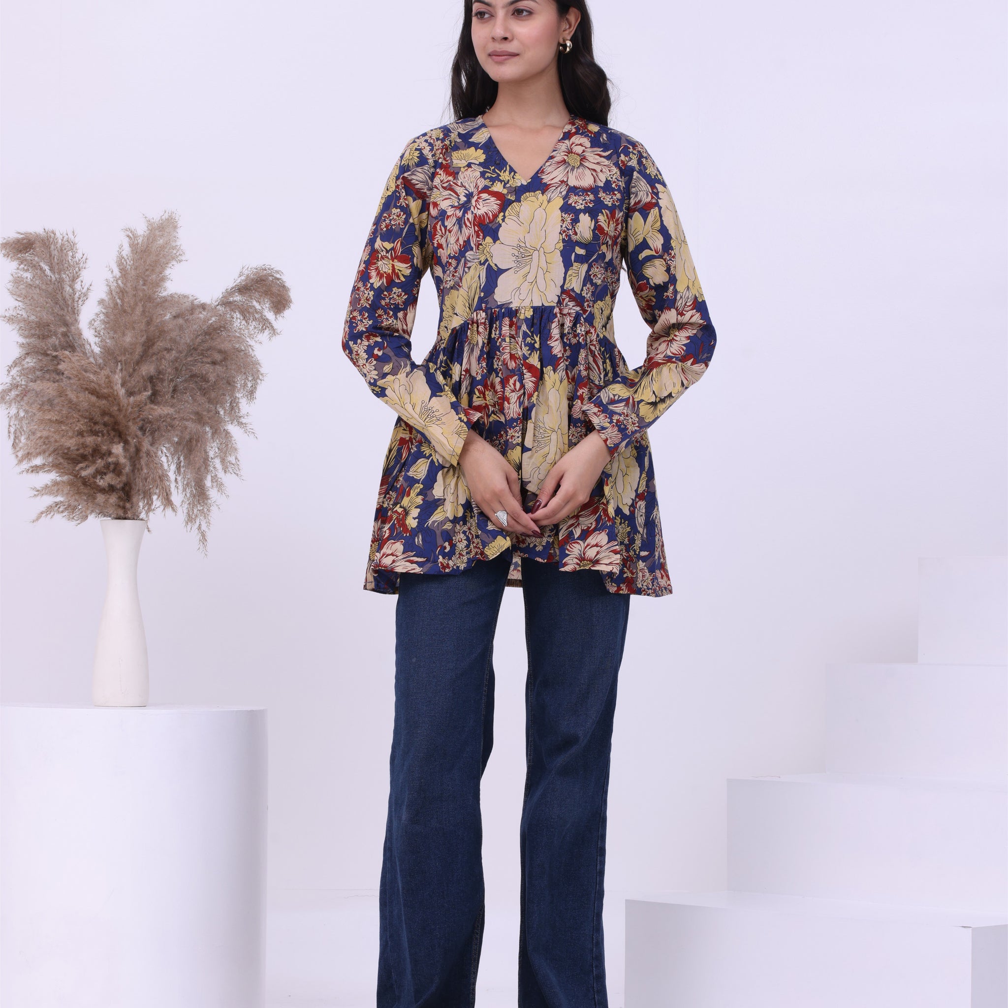 Blue Bahara Peplum Kurti
