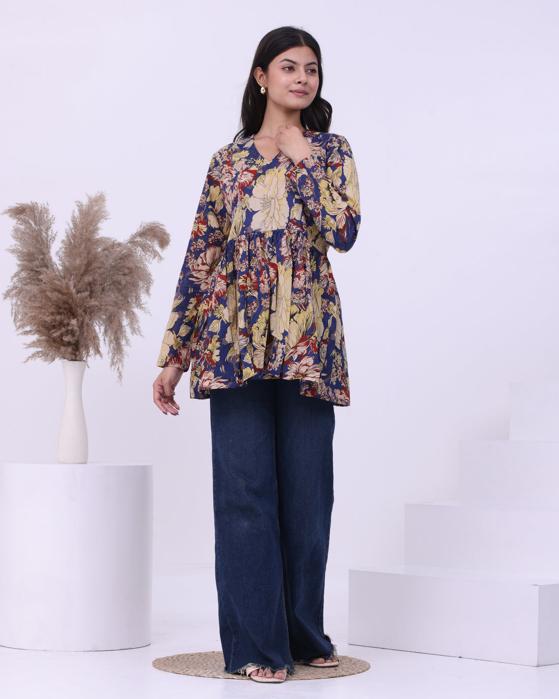 Blue Bahara Peplum Kurti