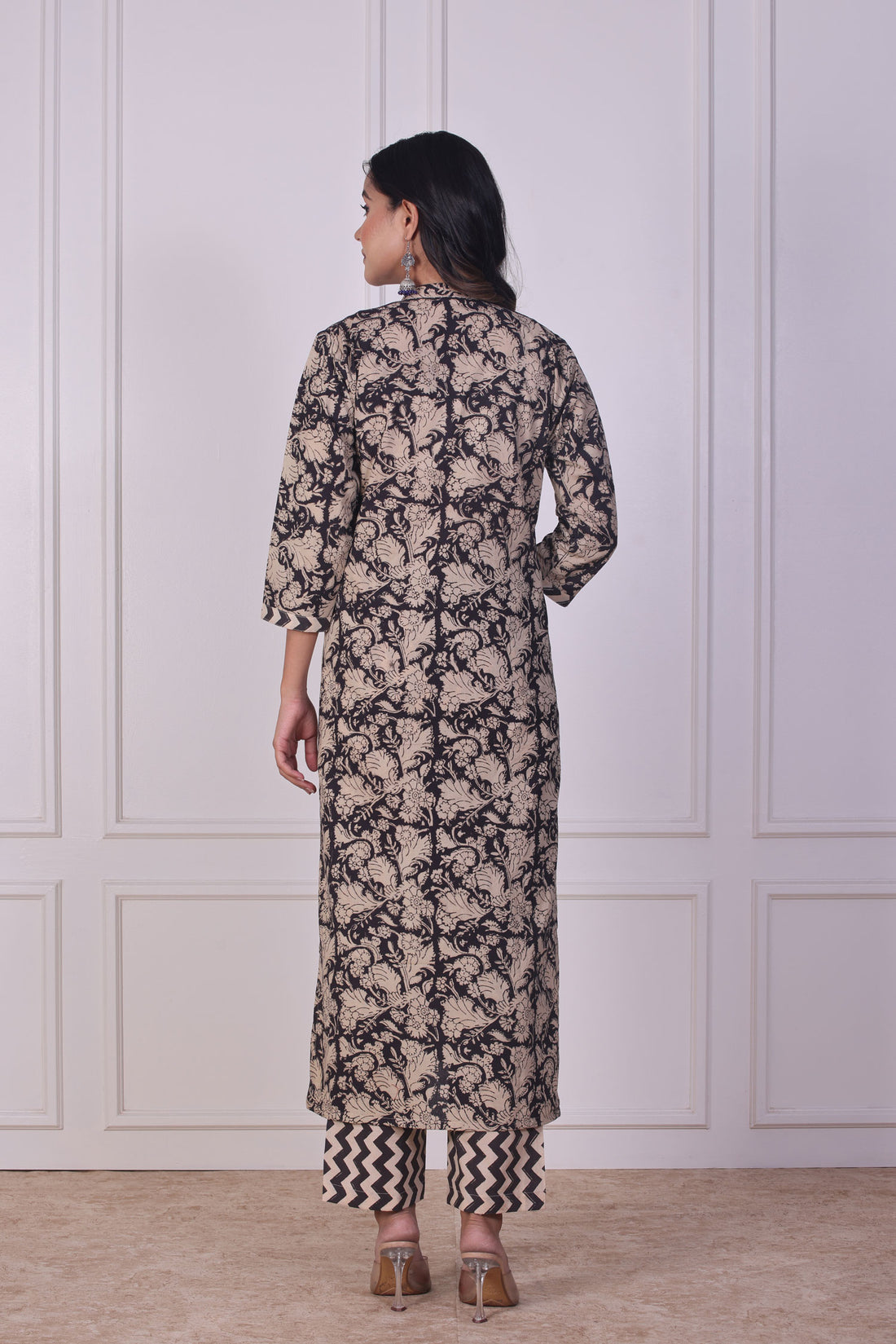 Black Ajrakh Cotton Kurta Set