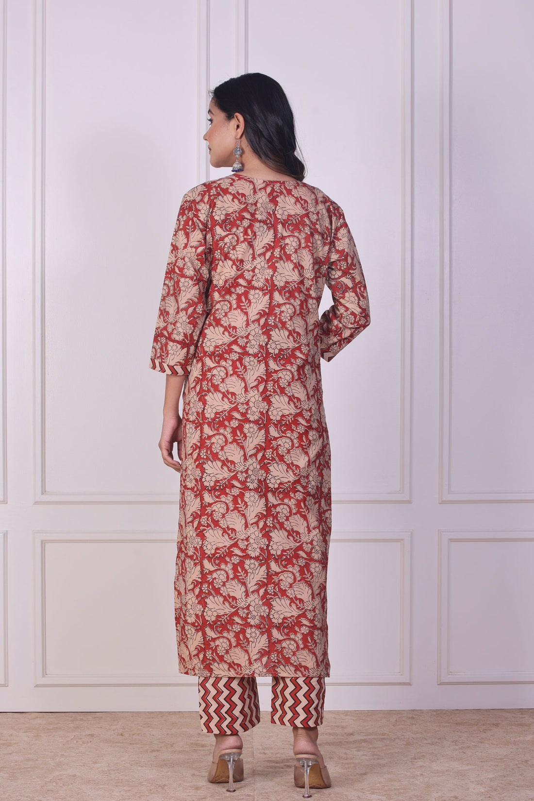 Rust Ajrakh Cotton Kurta Set