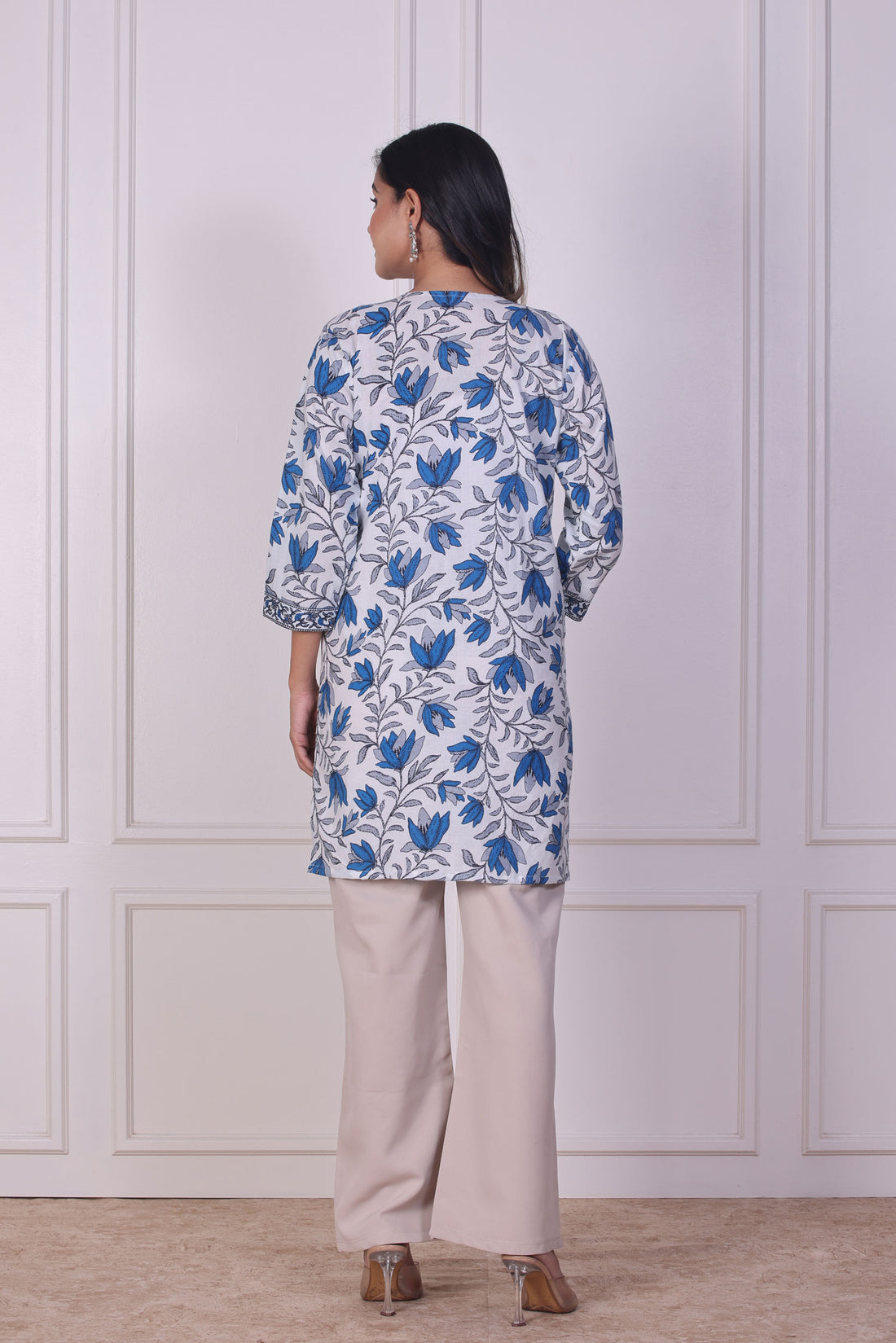 White Bloom Short Kurti