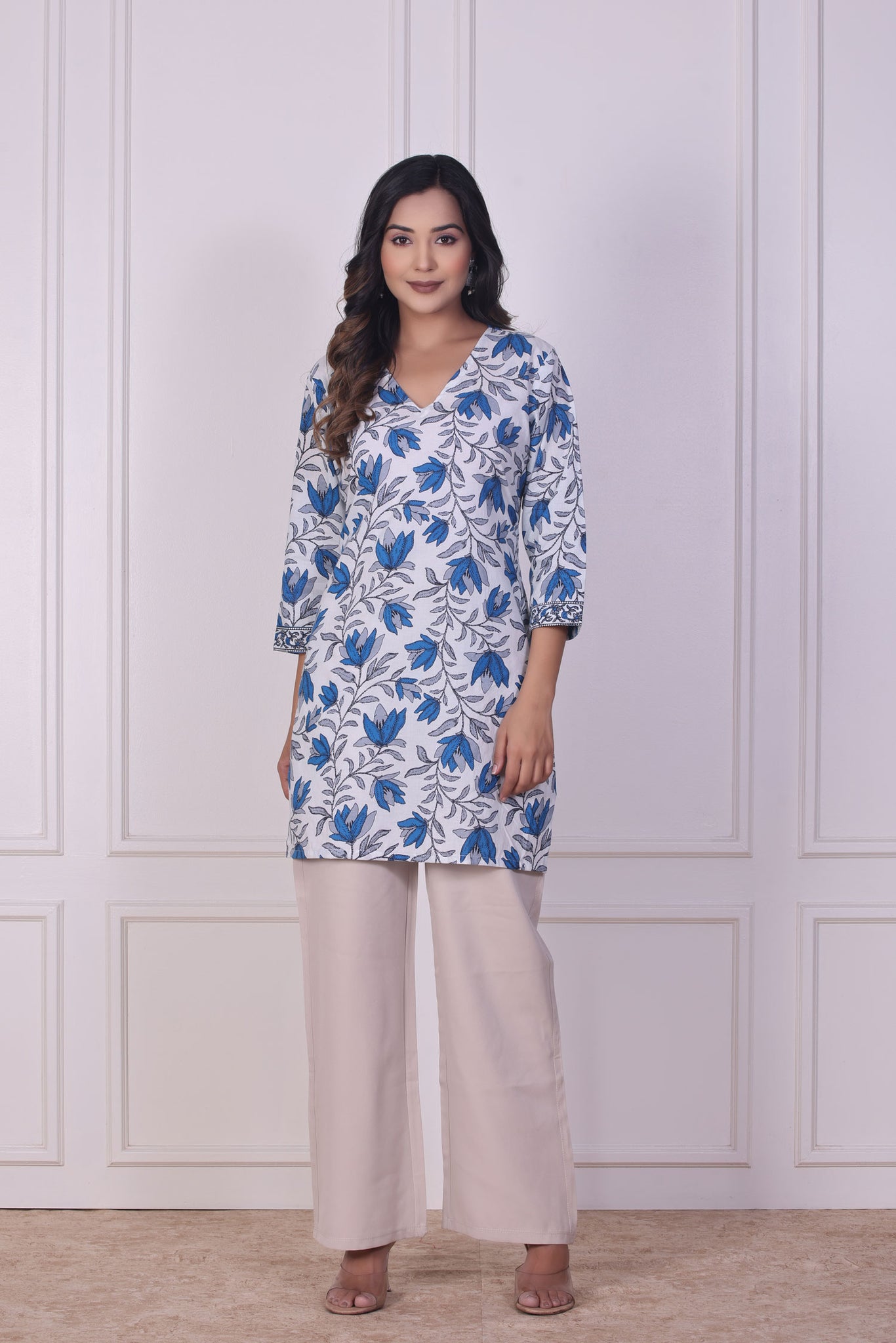 White Bloom Short Kurti
