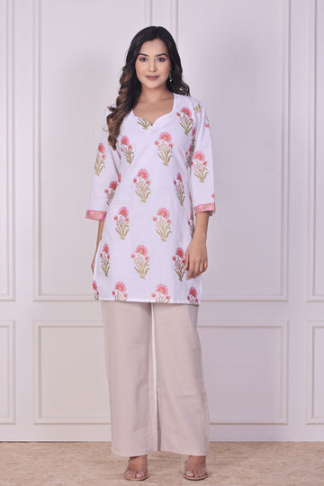 White Blush Short Kurti