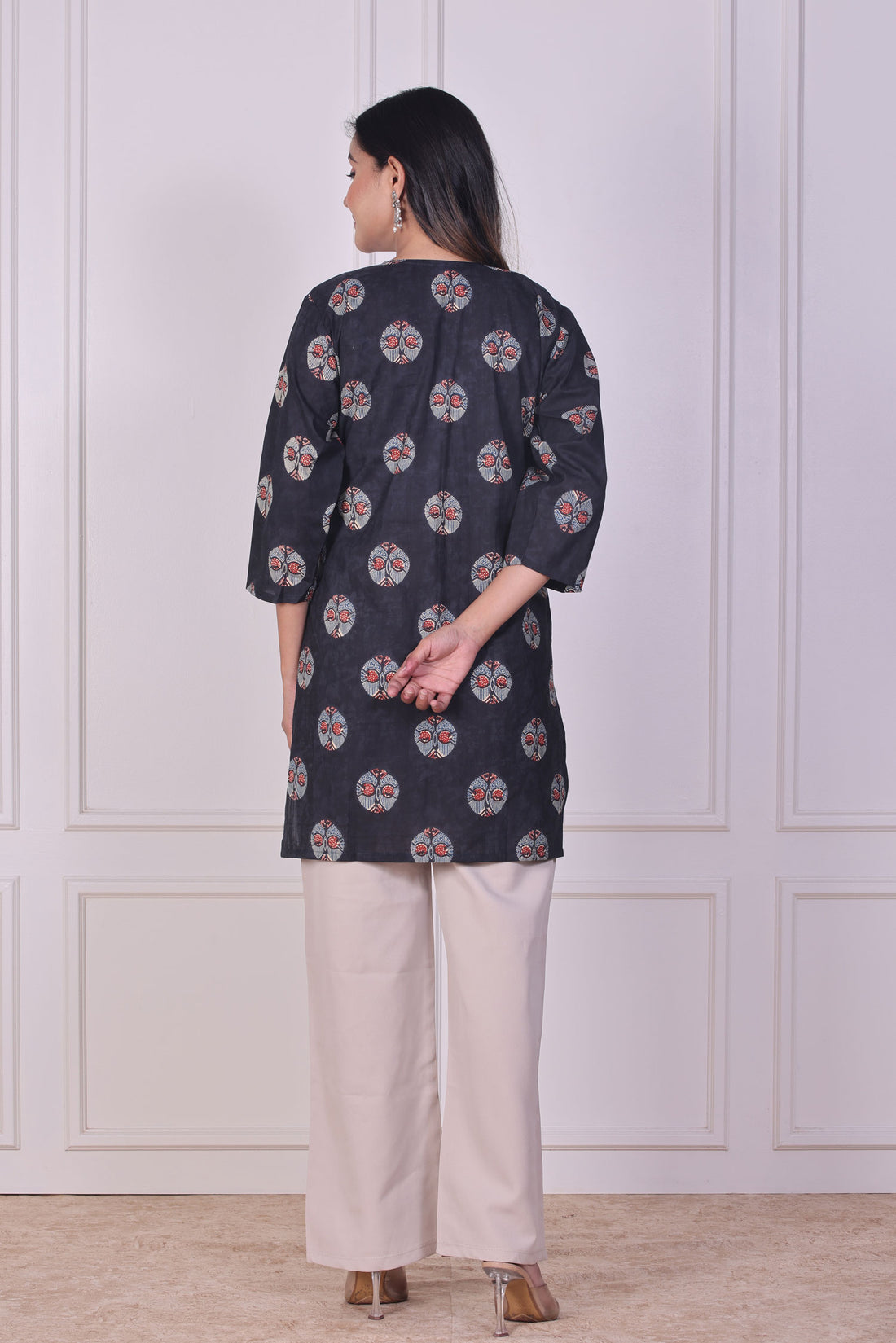 Black Mandala Short Kurti