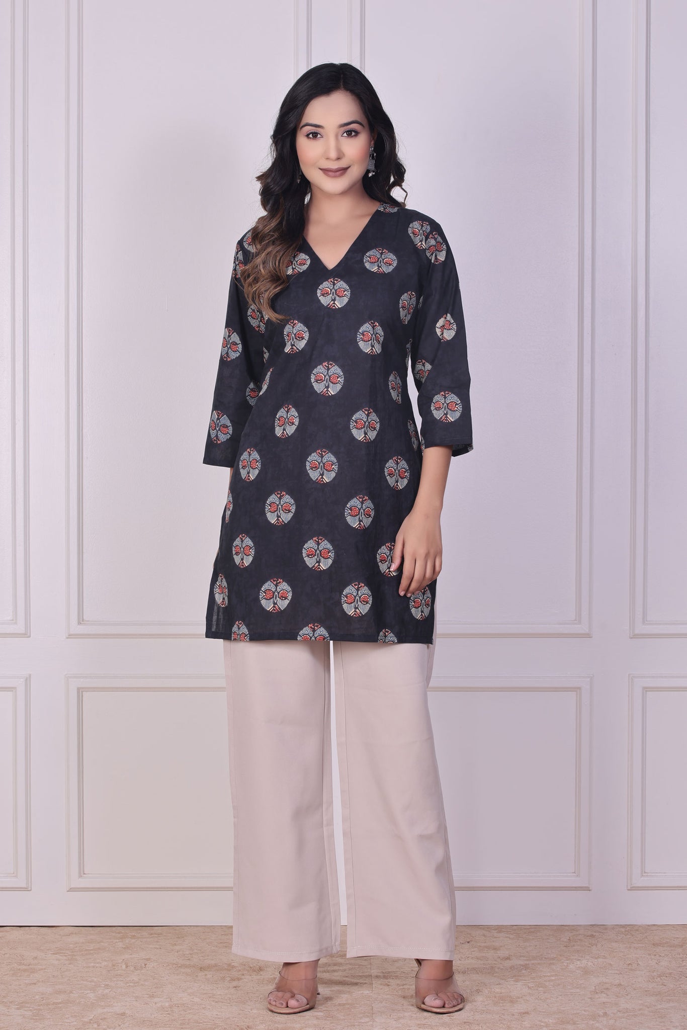 Black Mandala Short Kurti