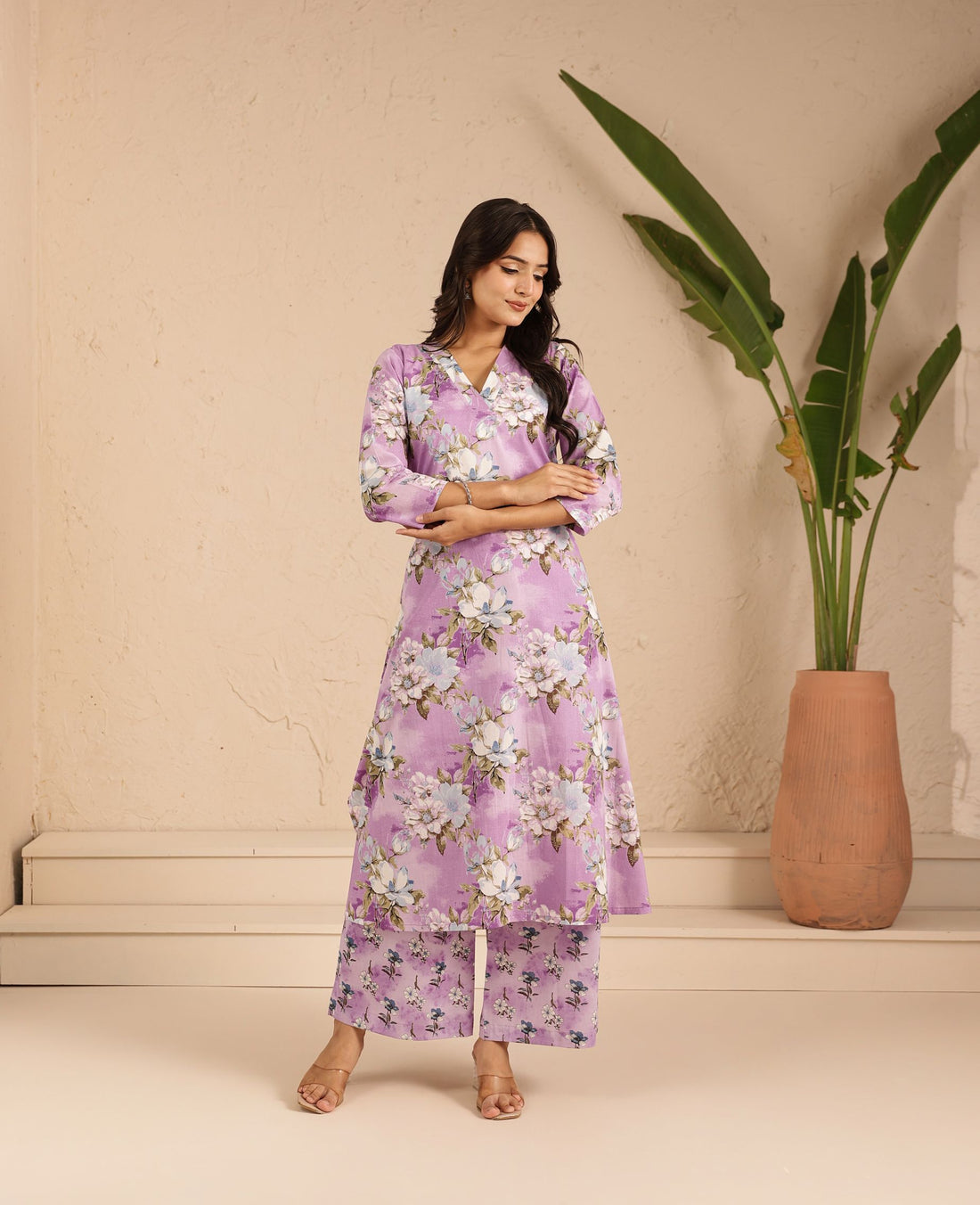 Lavender Snowdrop Kurta Set