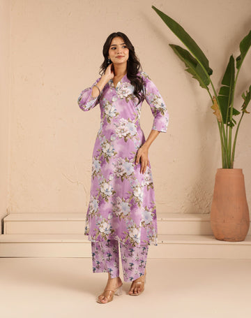 Lavender Snowdrop Kurta Set