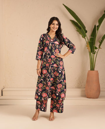 Black Ember Kurta Set