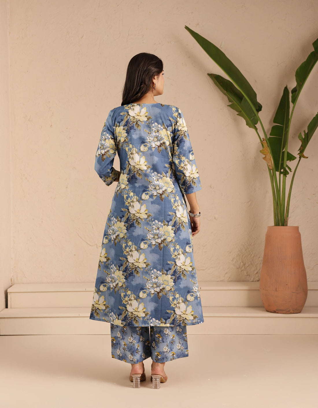Blue Midnight Rose Kurta Set