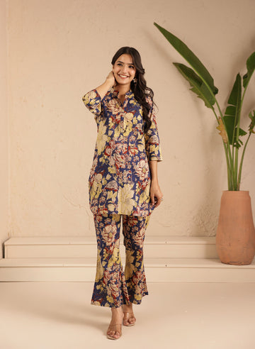 Purple Sunshine Floral Coord Set