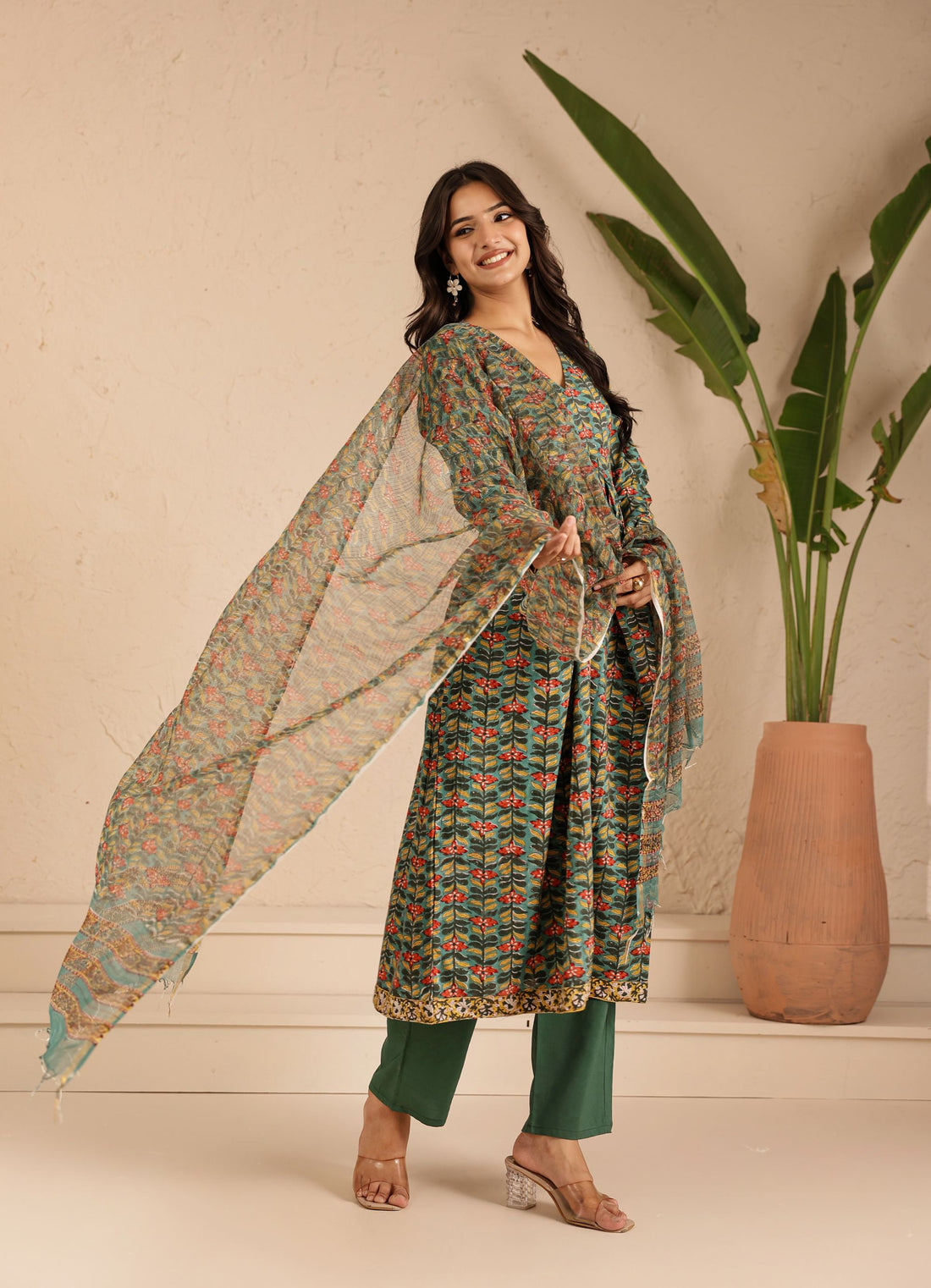Green Bahaar Kurta Dupatta Suit Set