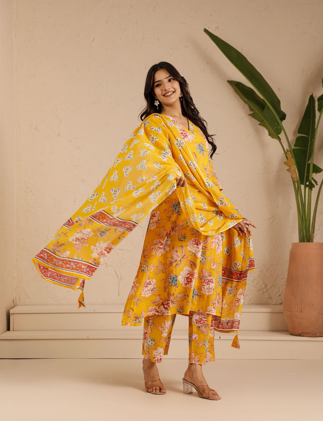 Yellow Daisy Kurta Dupatta Suit Set