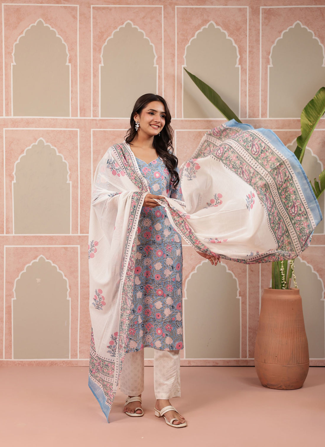 Blue Serenity Kurta Dupatta Suit Set