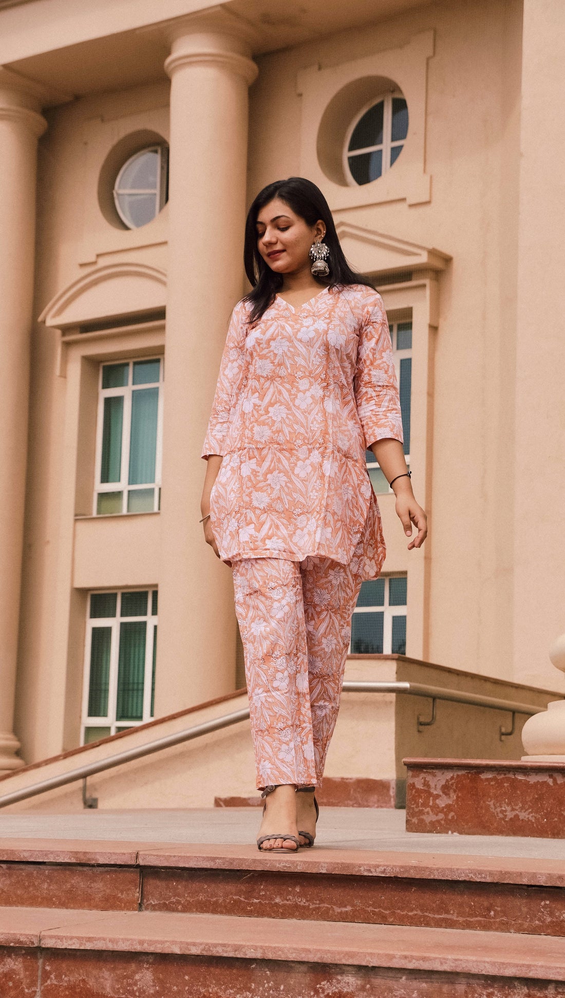 Peach Daisy Coord Set