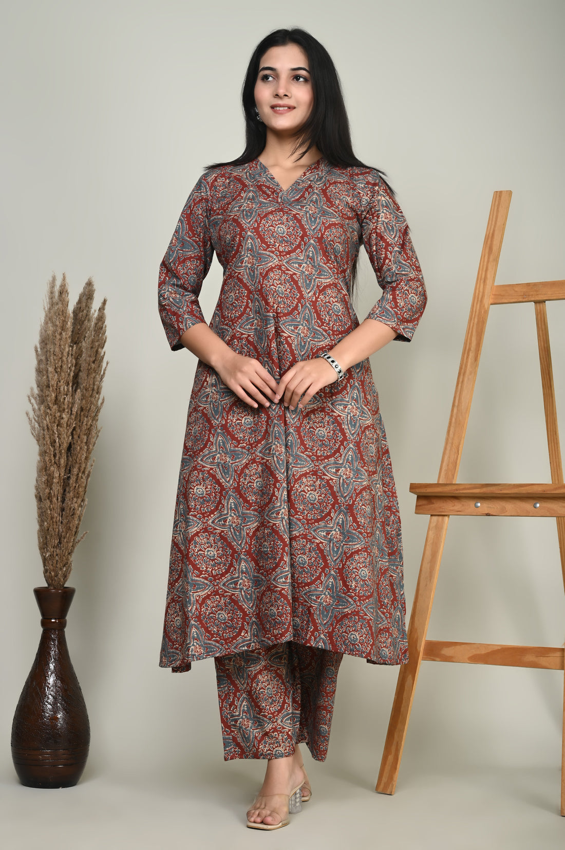 Maroon Starfish Cotton Kurta Set