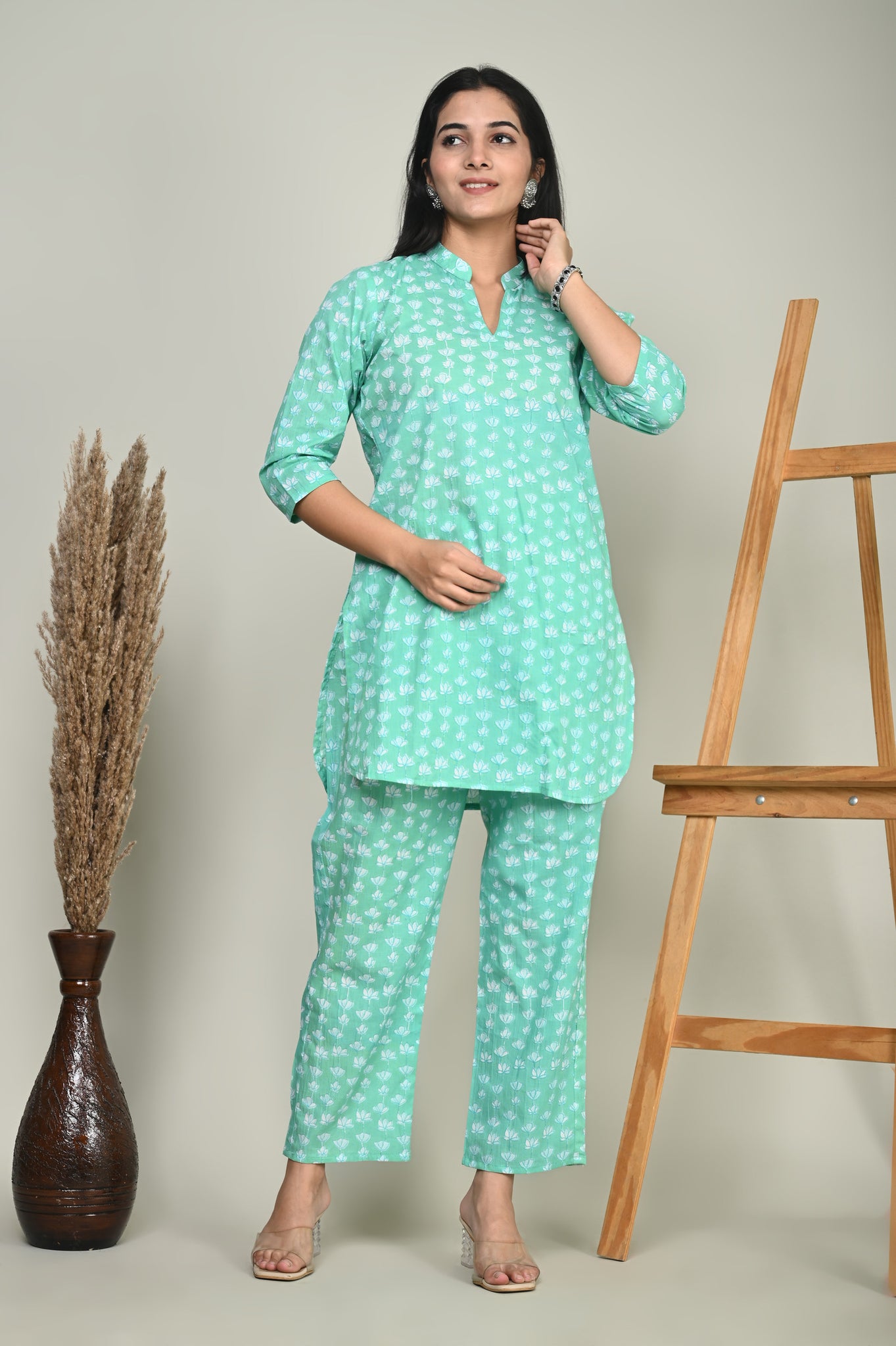 Turquoise Motifs Coord Set
