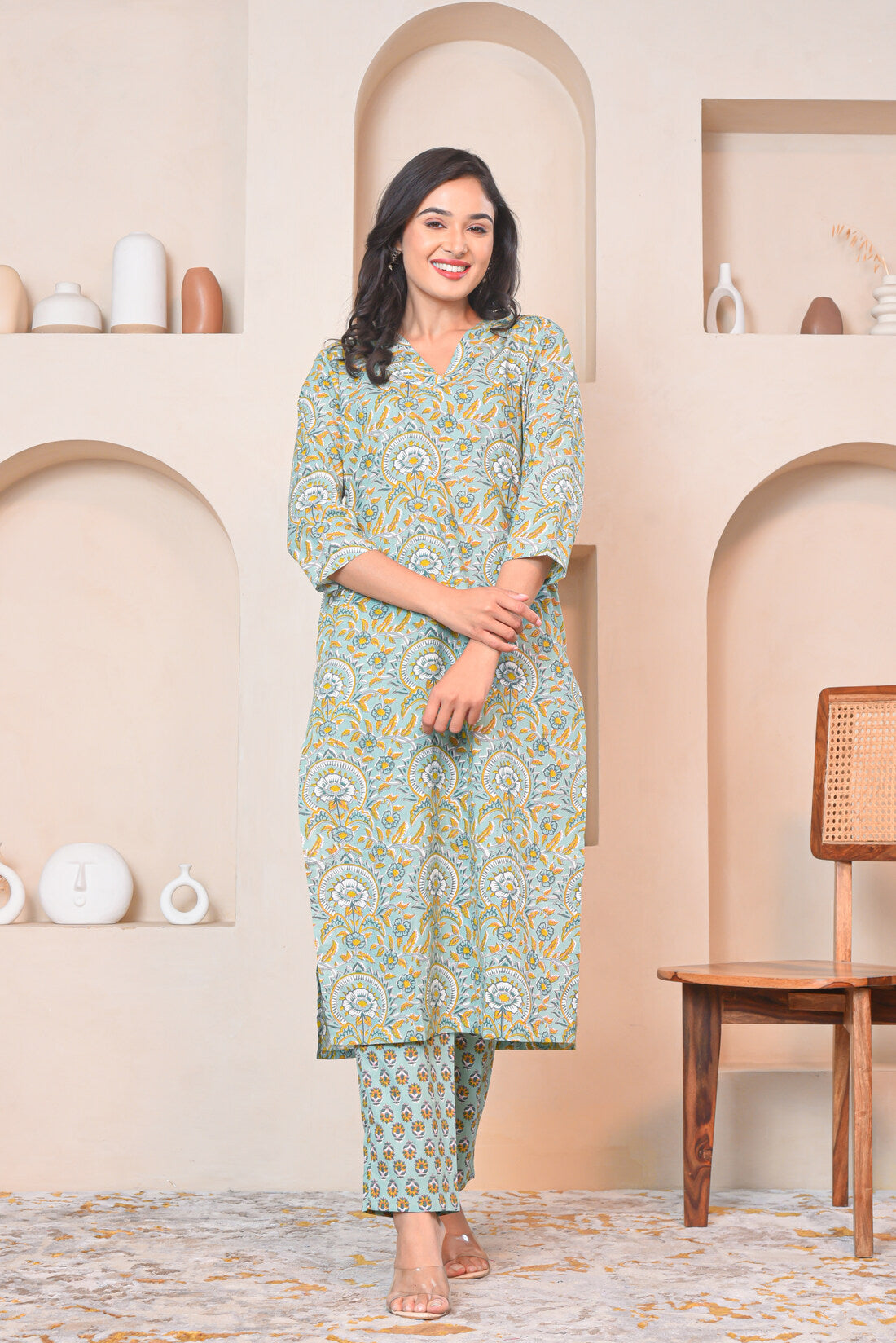Pista Patakha Cotton Kurta Set
