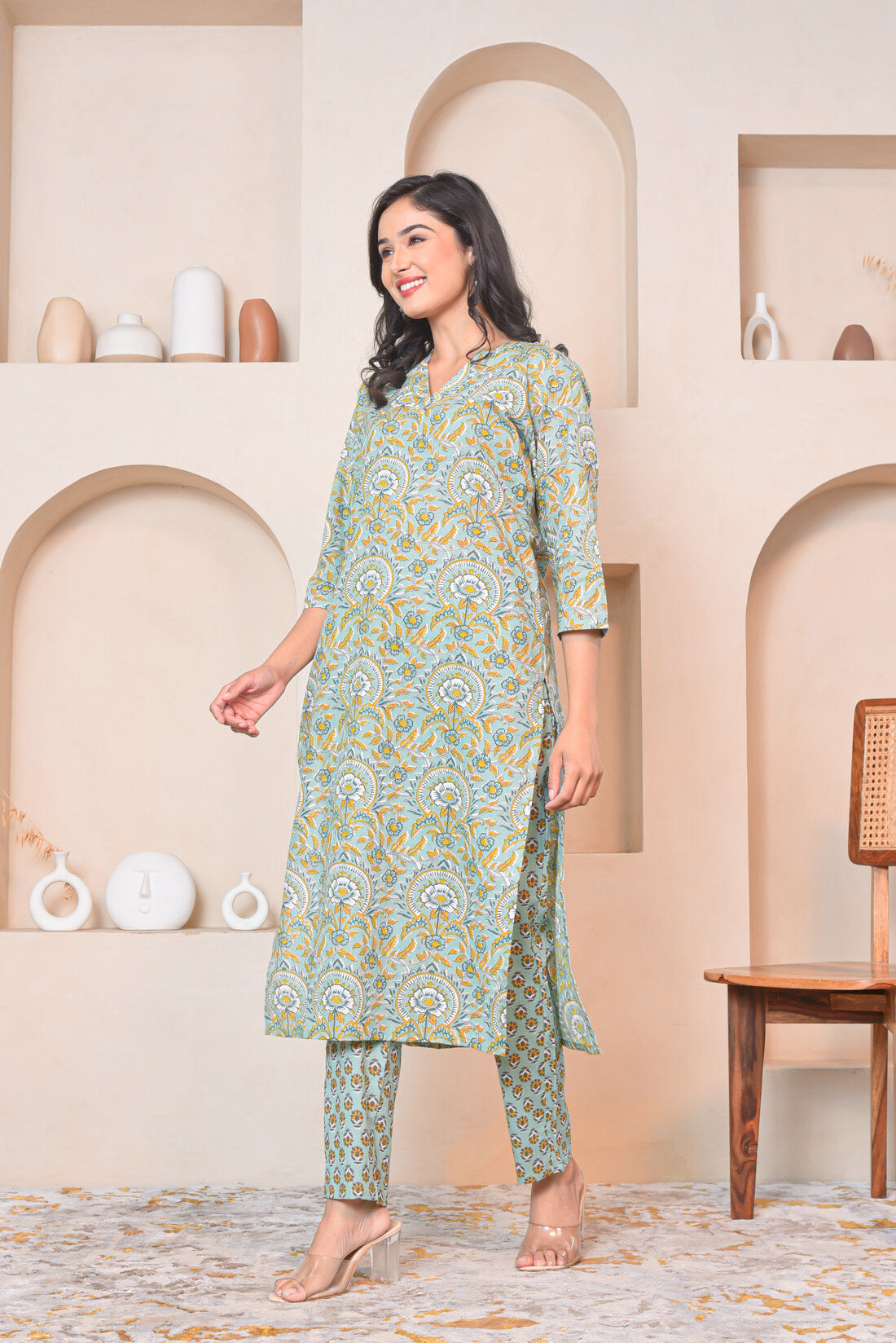 Pista Patakha Cotton Kurta Set