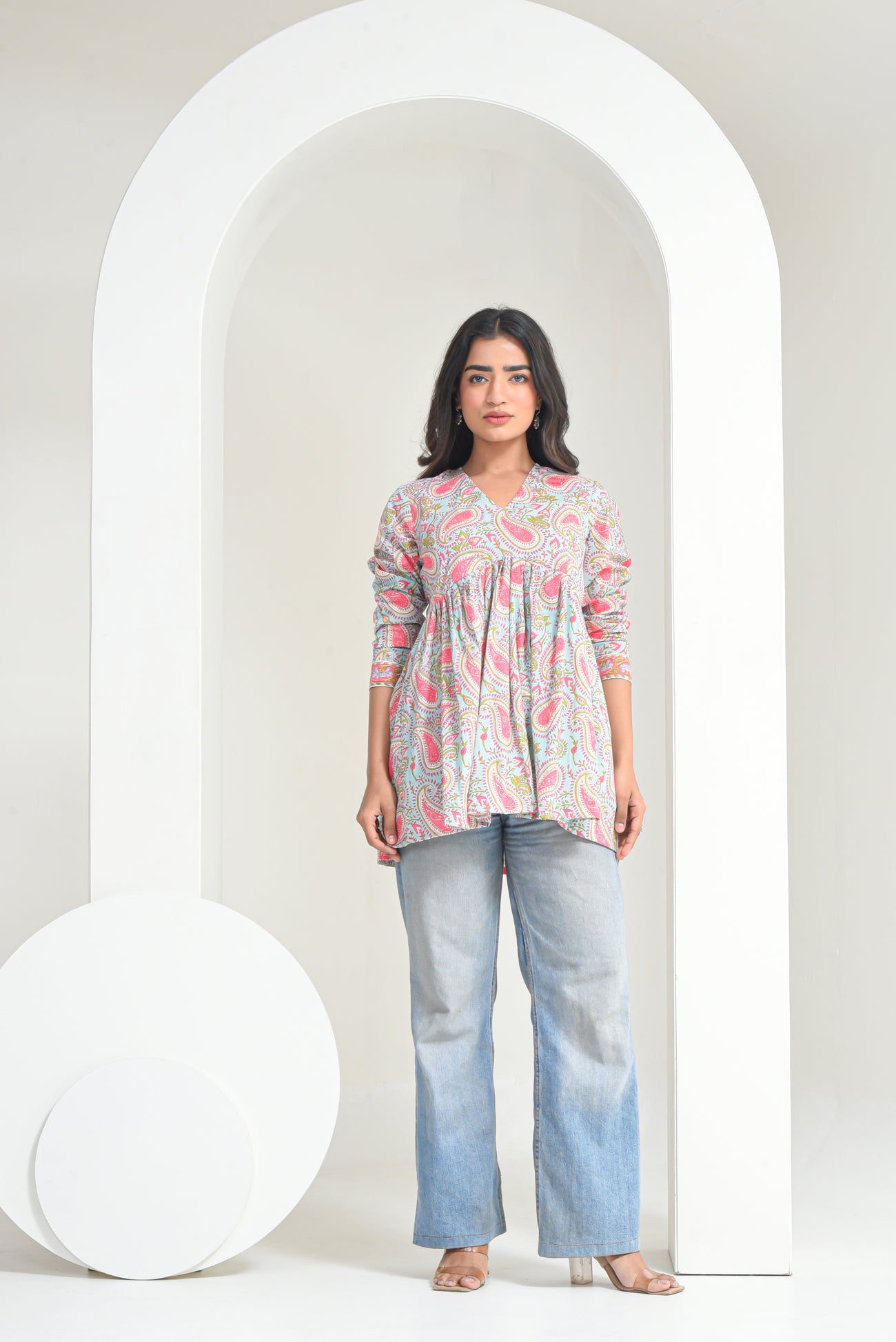 Aqua Breeze Peplum Kurti
