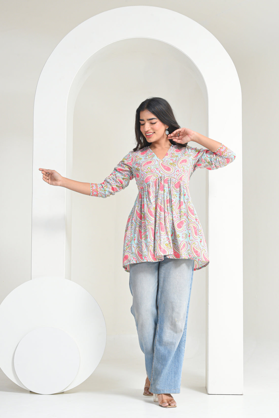 Aqua Breeze Peplum Kurti