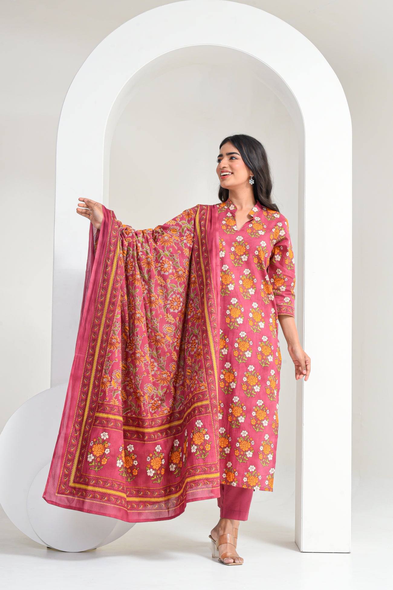 Rust Amber Kurta Dupatta Suit Set