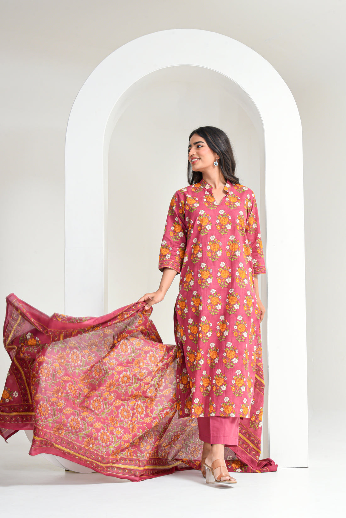Rust Amber Kurta Dupatta Suit Set