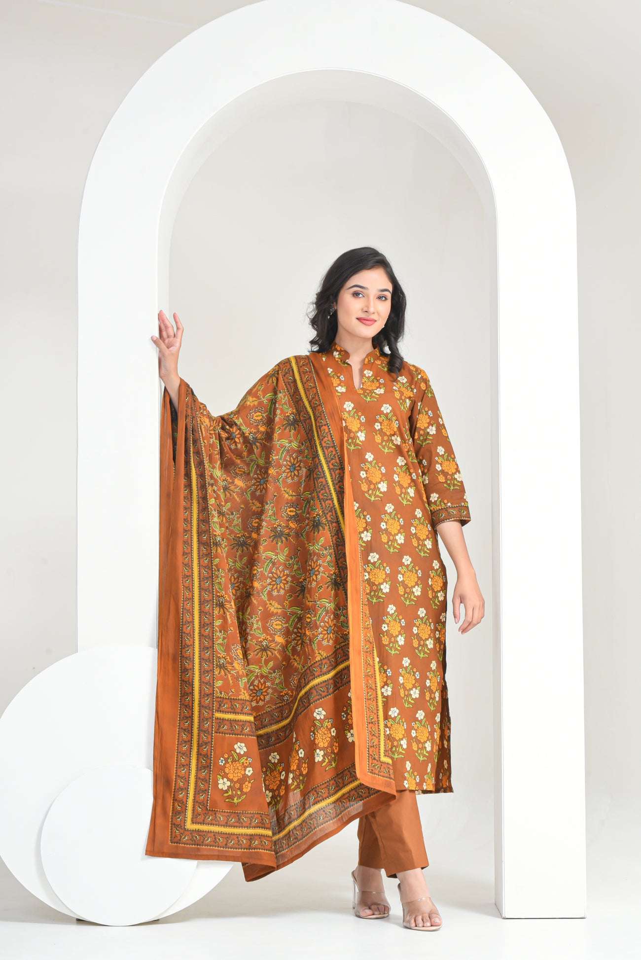 Brown Amber Kurta Dupatta Suit Set