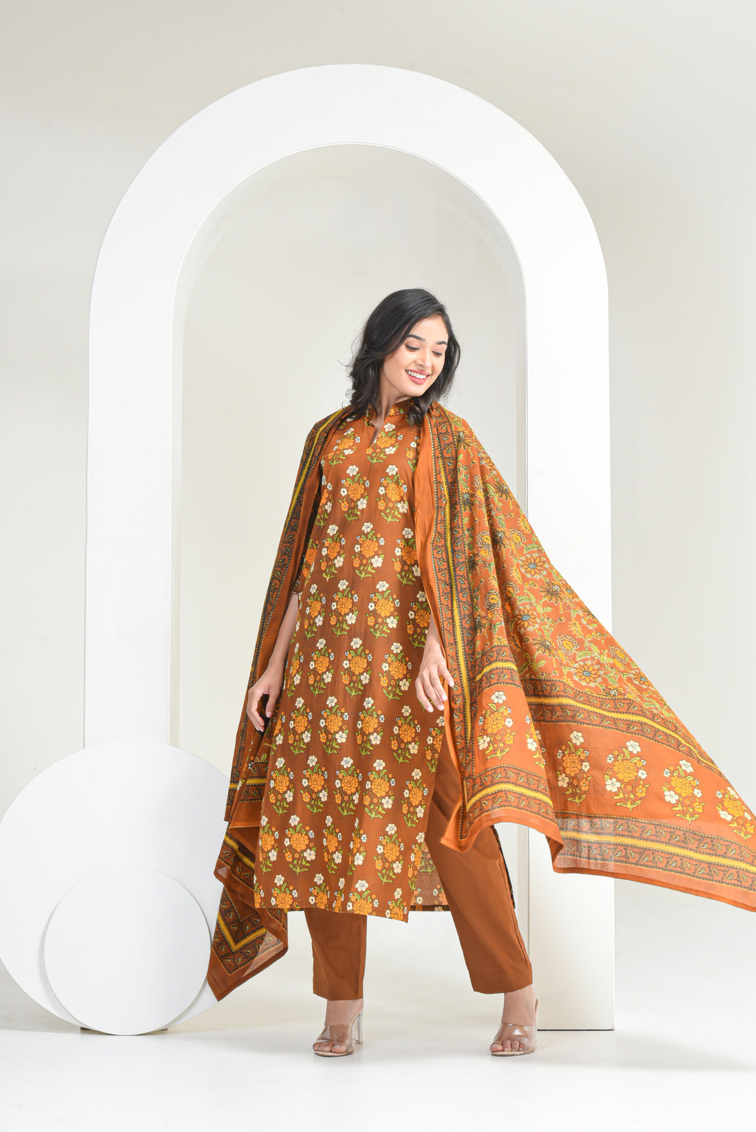 Brown Amber Kurta Dupatta Suit Set