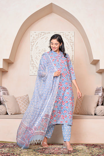 Plum Orchid Kurta Dupatta Suit Set