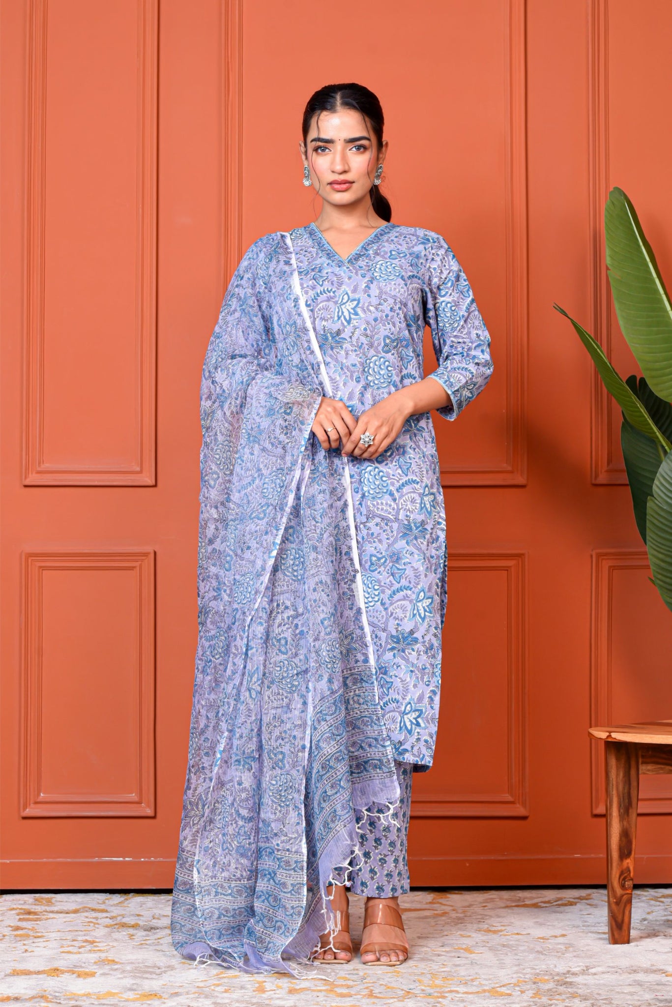Blue Baagh Kurta Dupatta Suit Set