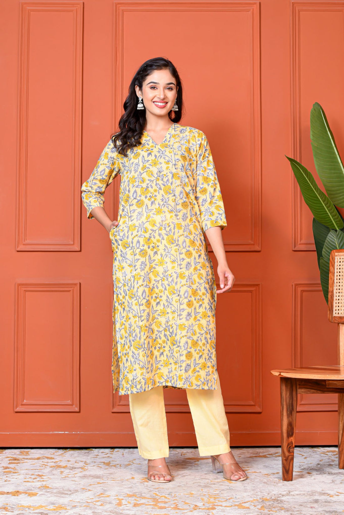 Yellow Bloom Kurta Dupatta Suit Set