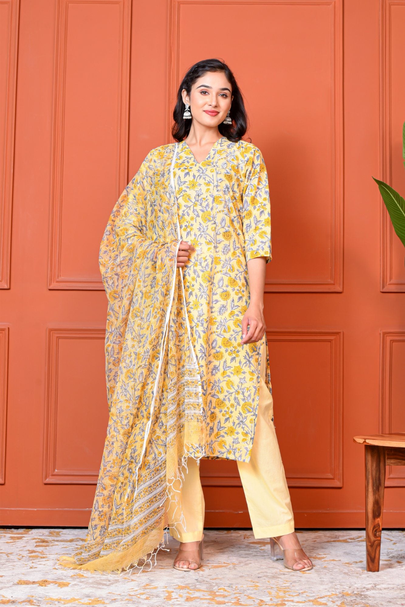 Yellow Bloom Kurta Dupatta Suit Set